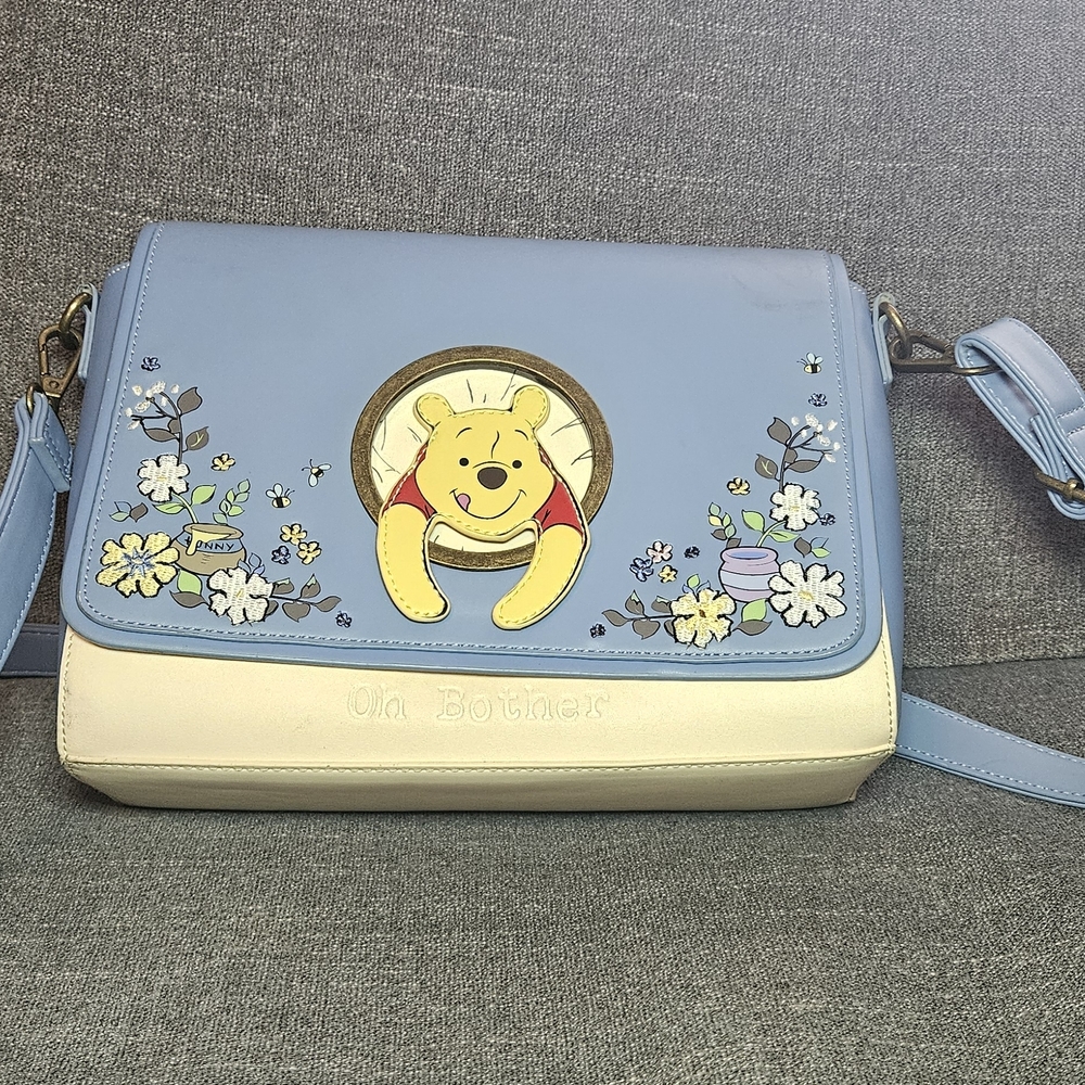 Loungefly Blue and Cream Winnie the Pooh Crossbody Bag